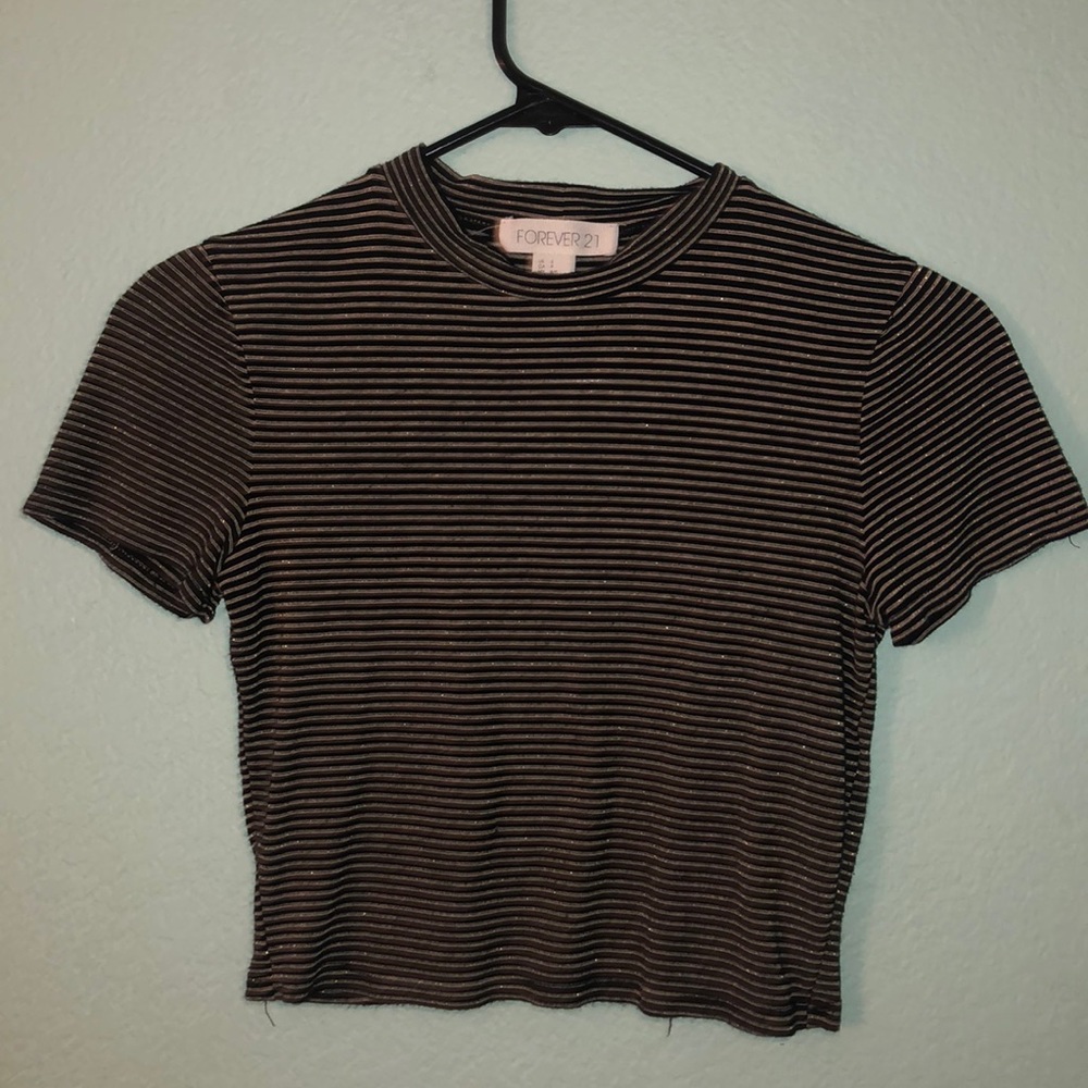 Black and Gold Striped Top